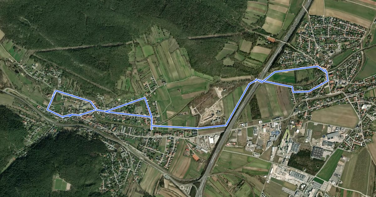 Маршрут Tut gut Schritteweg на спутниковом снимке