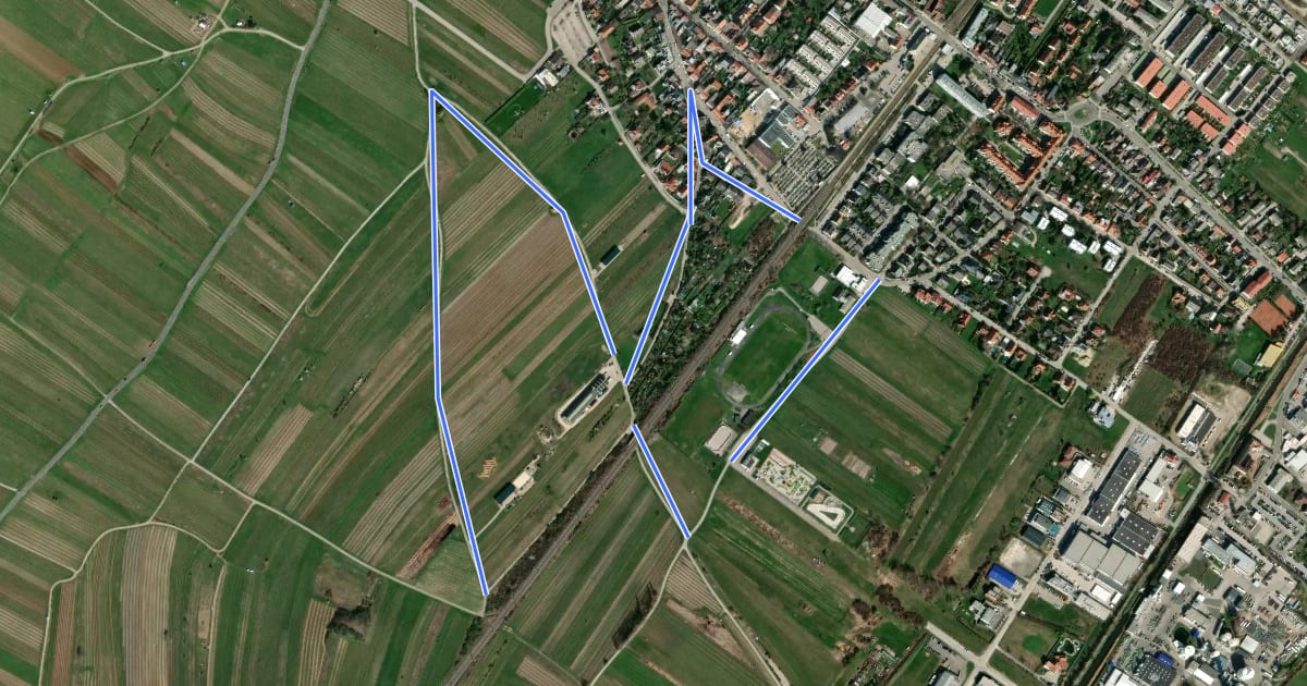 Маршрут tut gut Schritteweg на спутниковом снимке