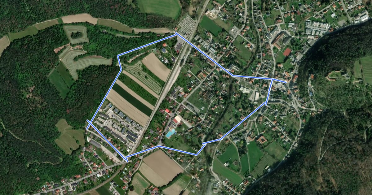 Маршрут tut gut Schritteweg на спутниковом снимке