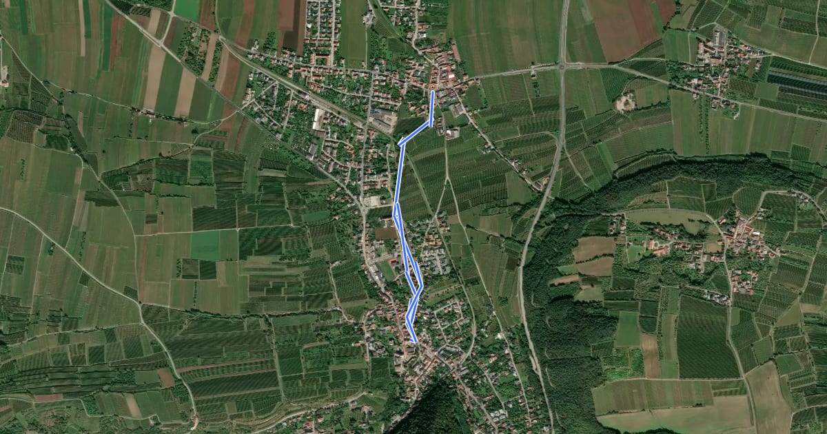 Маршрут tut gut Schritteweg на спутниковом снимке