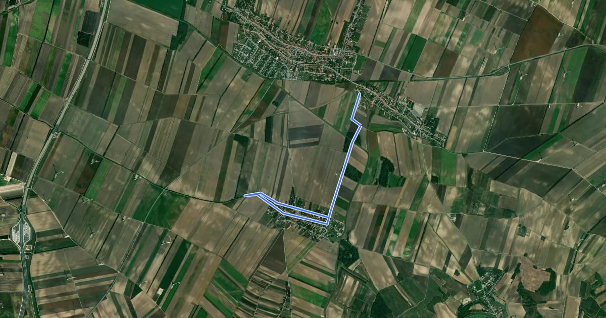 Маршрут Tut-Gut Schritteweg Althöflein - Ginzersdorf/Bewegung на спутниковом снимке