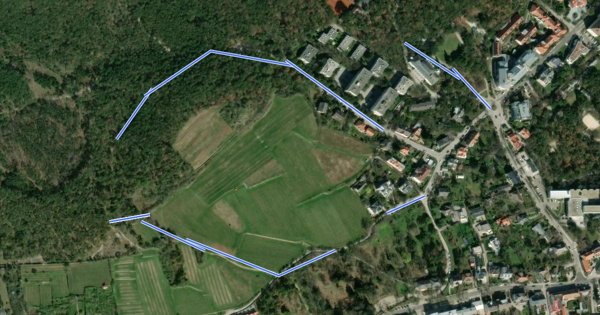 Маршрут "TUT GUT" Schritteweg B7 на спутниковом снимке