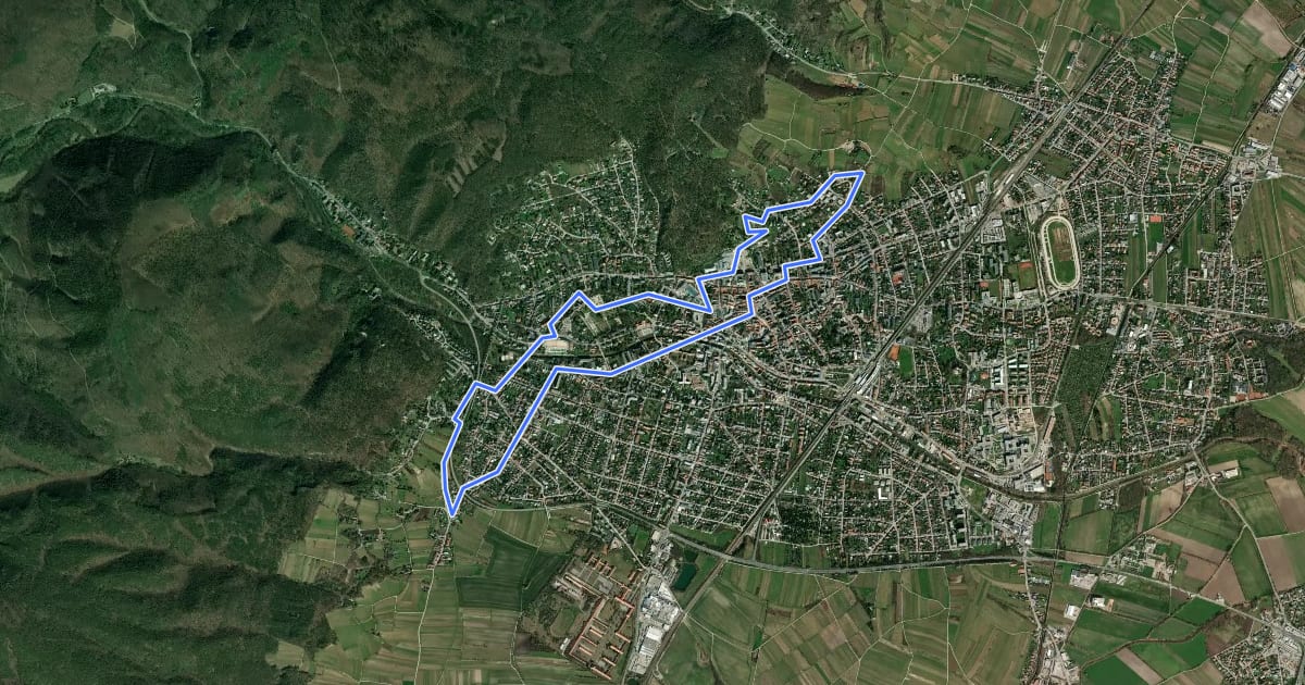 Маршрут tut gut Schritteweg Baden на спутниковом снимке