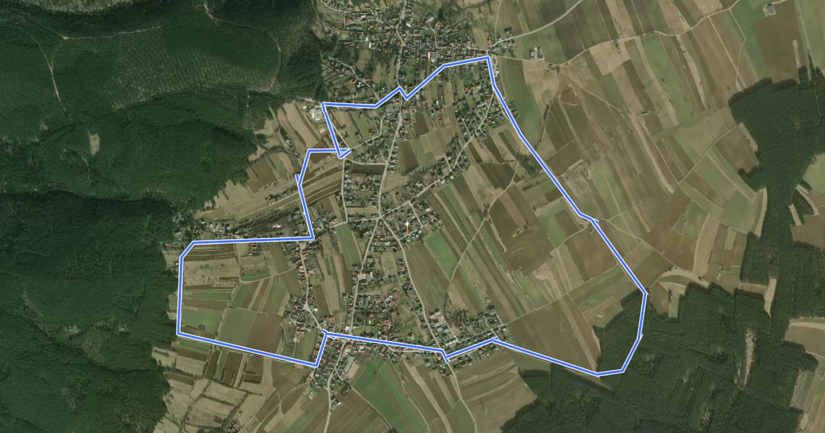Маршрут tut gut Schritteweg Föhrenwald на спутниковом снимке