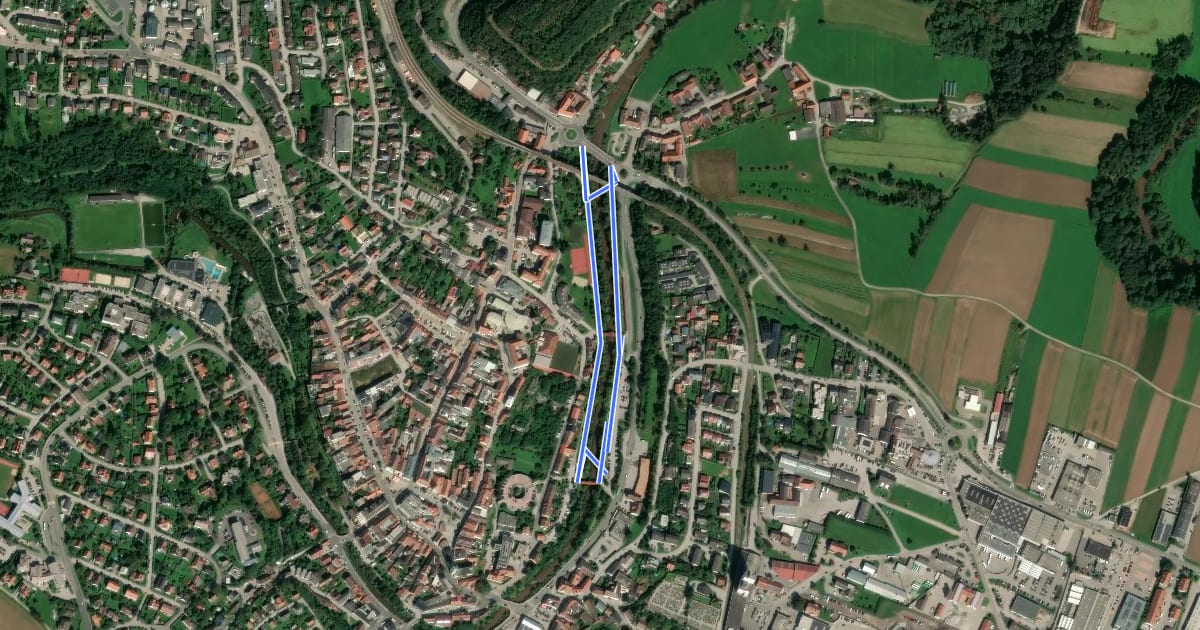 Маршрут tut gut Schritteweg Krems на спутниковом снимке