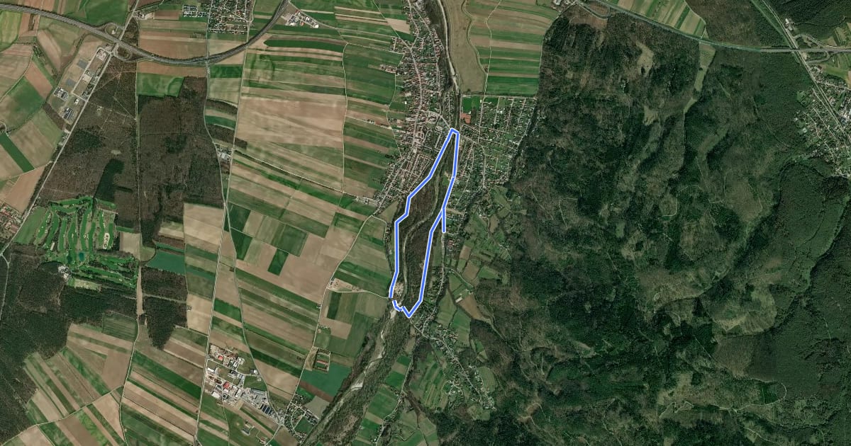 Маршрут tut gut Schritteweg (Route 1) на спутниковом снимке