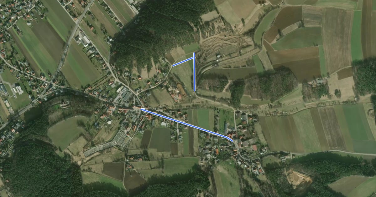 Маршрут Tut Gut Schritteweg Route 1 на спутниковом снимке