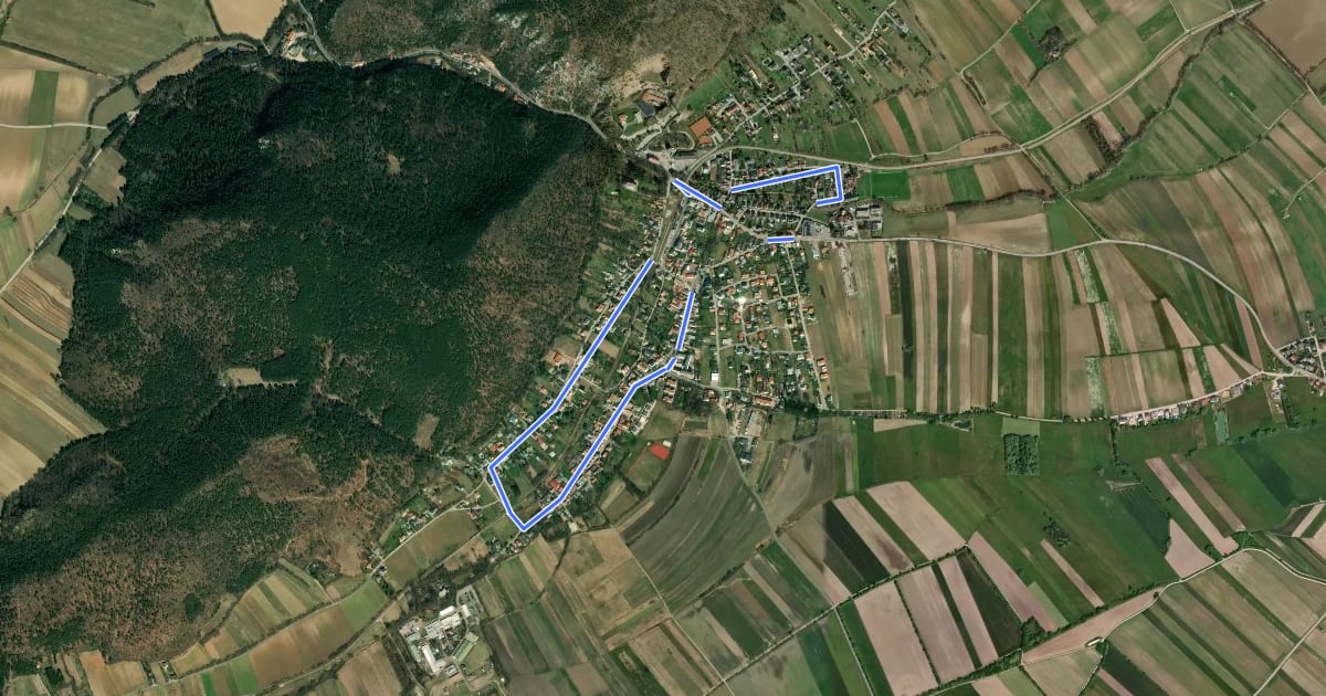 Маршрут tut gut Schritteweg Winzendorf на спутниковом снимке