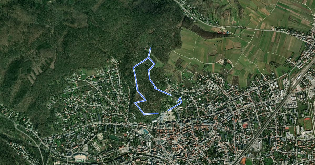 Маршрут tut gut Wanderweg Baden Route 2 на спутниковом снимке