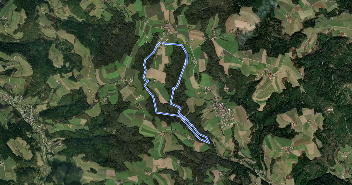 Маршрут tut-gut-Wanderweg Kaltenberg Runde 2 на спутниковом снимке