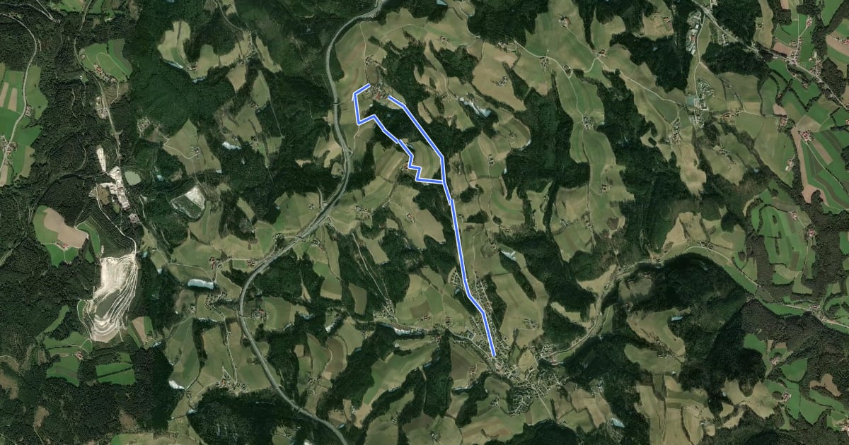 Маршрут tut gut Wanderweg Zöbern Route 2 на спутниковом снимке