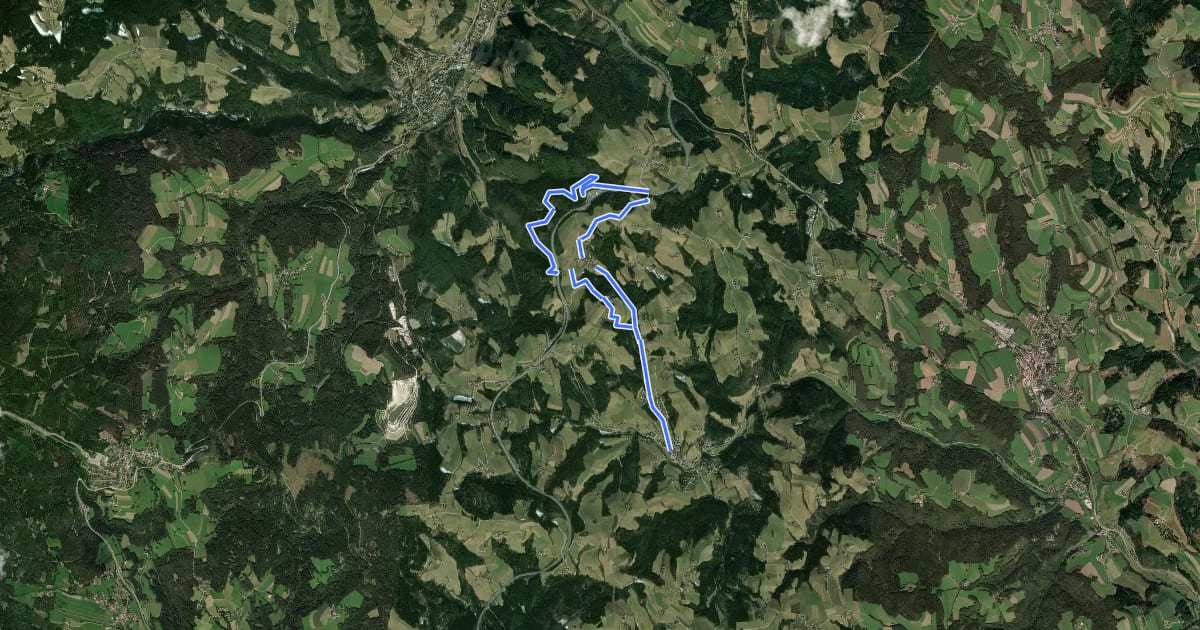 Маршрут tut gut Wanderweg Zöbern Route 3 на спутниковом снимке