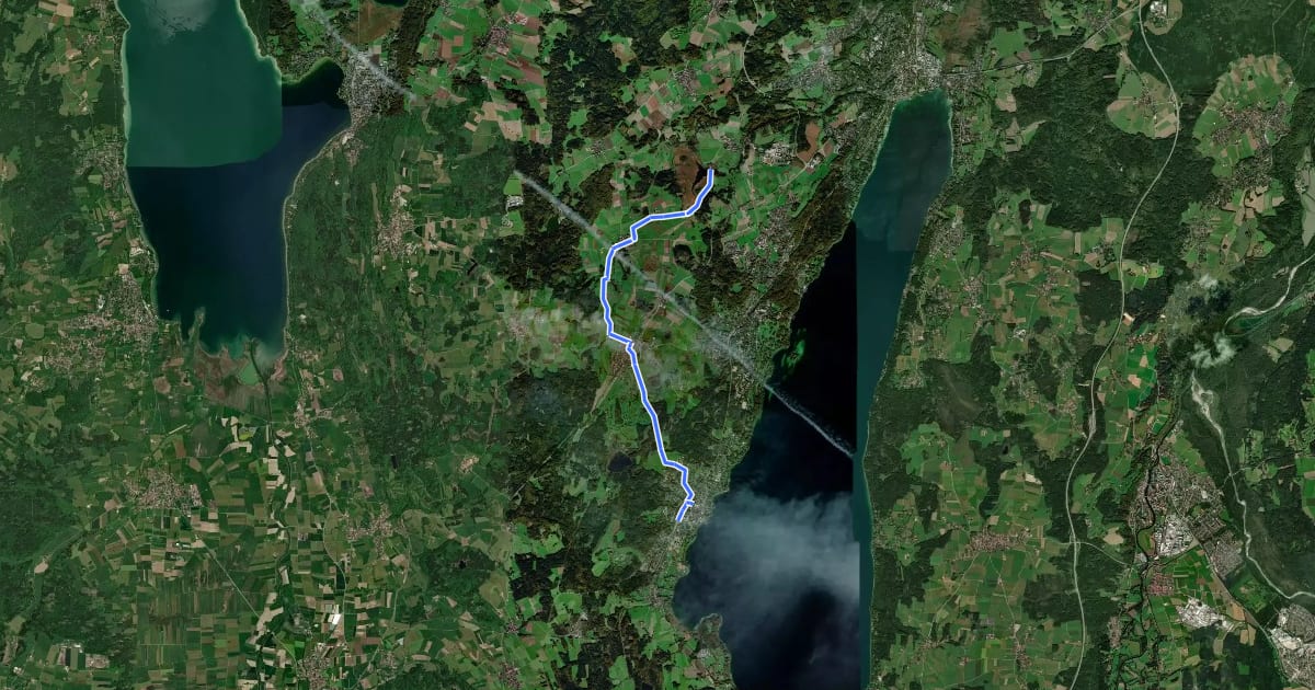 Маршрут Tutzing - Maisinger See на спутниковом снимке