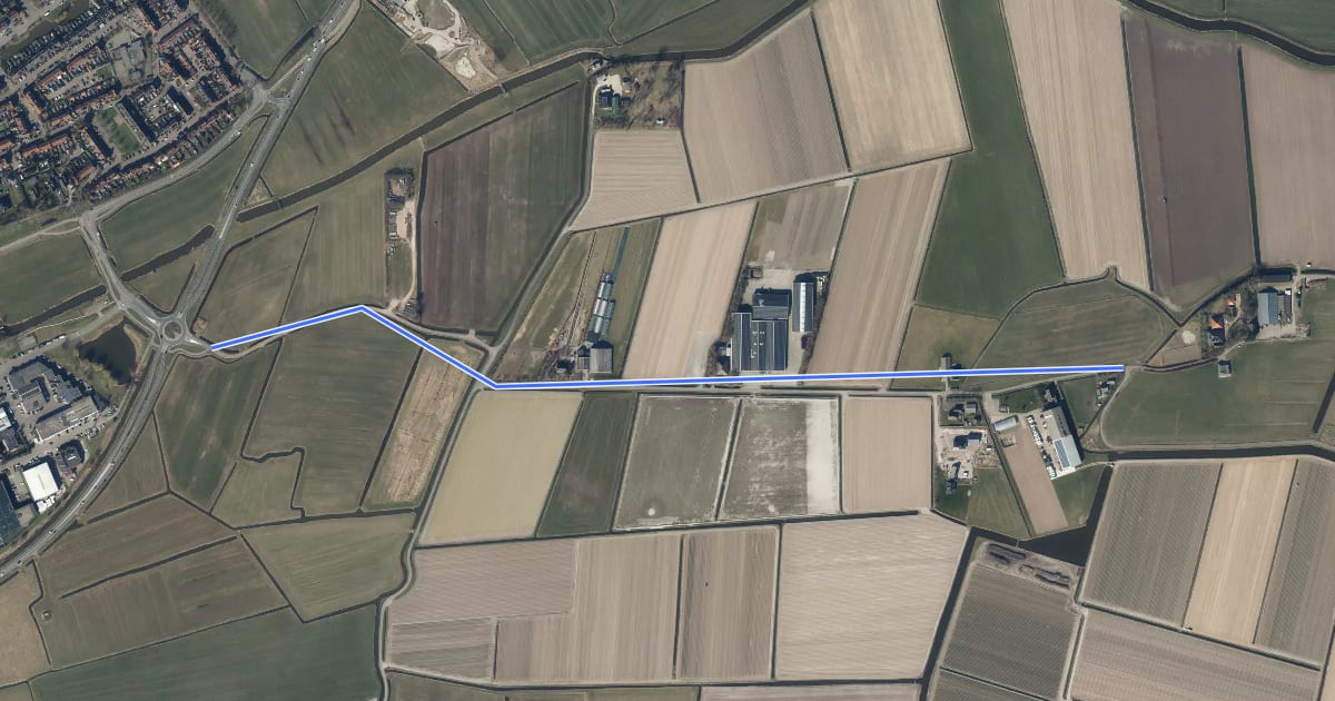 Маршрут TVP 01 Alternatieve route met hond на спутниковом снимке