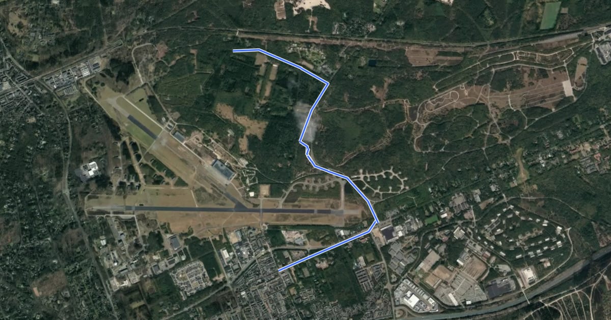 Маршрут TVP 10 Alternatieve route met hond на спутниковом снимке