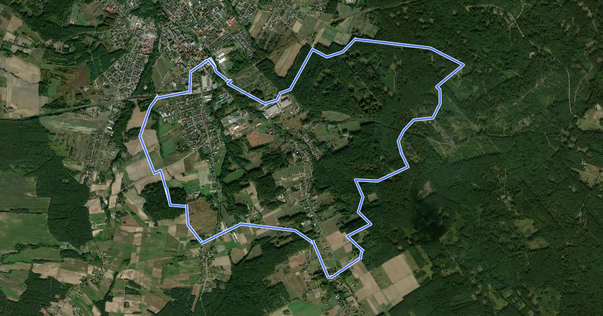 Маршрут Twardogóra, ul. Poznańska - Twardogóra, ul. Poznańska на спутниковом снимке