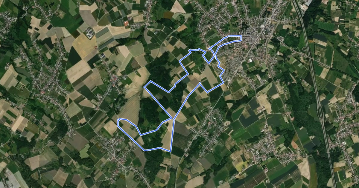 Маршрут Twee kruizenwandeling Hoeselt на спутниковом снимке