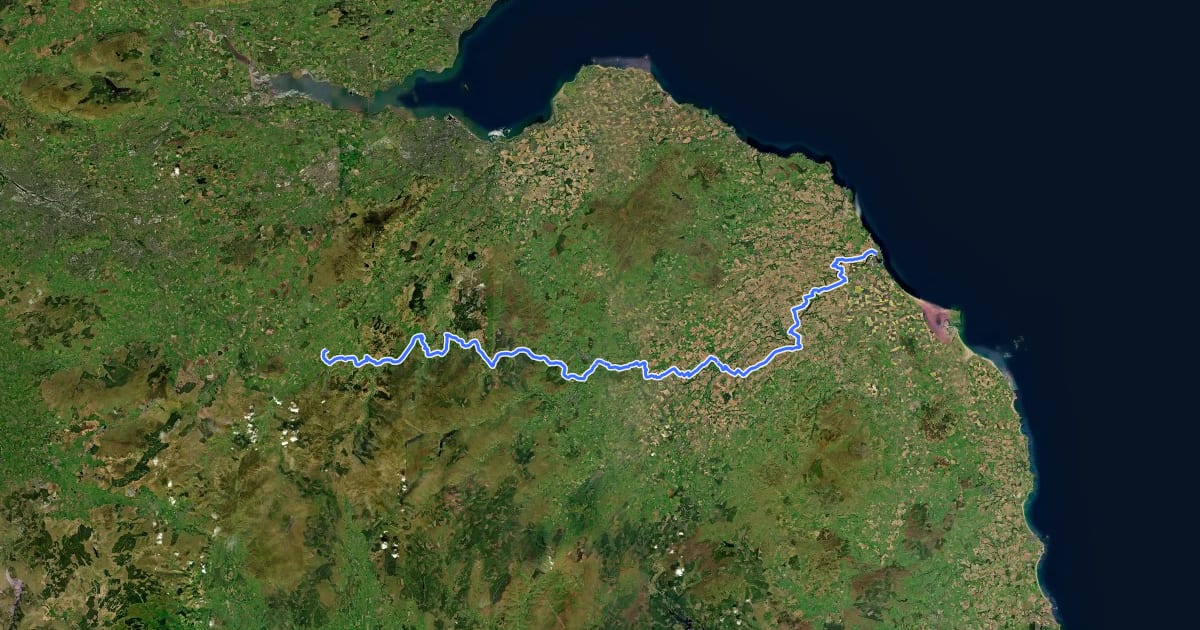 Маршрут Tweed Cycleway на спутниковом снимке