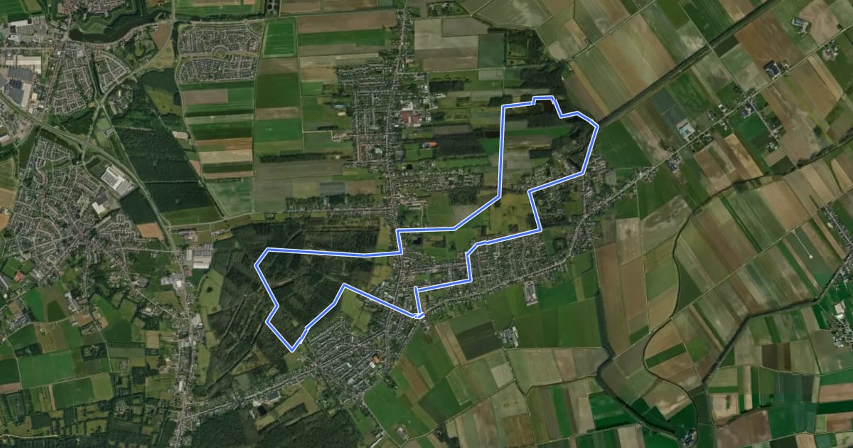 Маршрут Tweelandenroute на спутниковом снимке