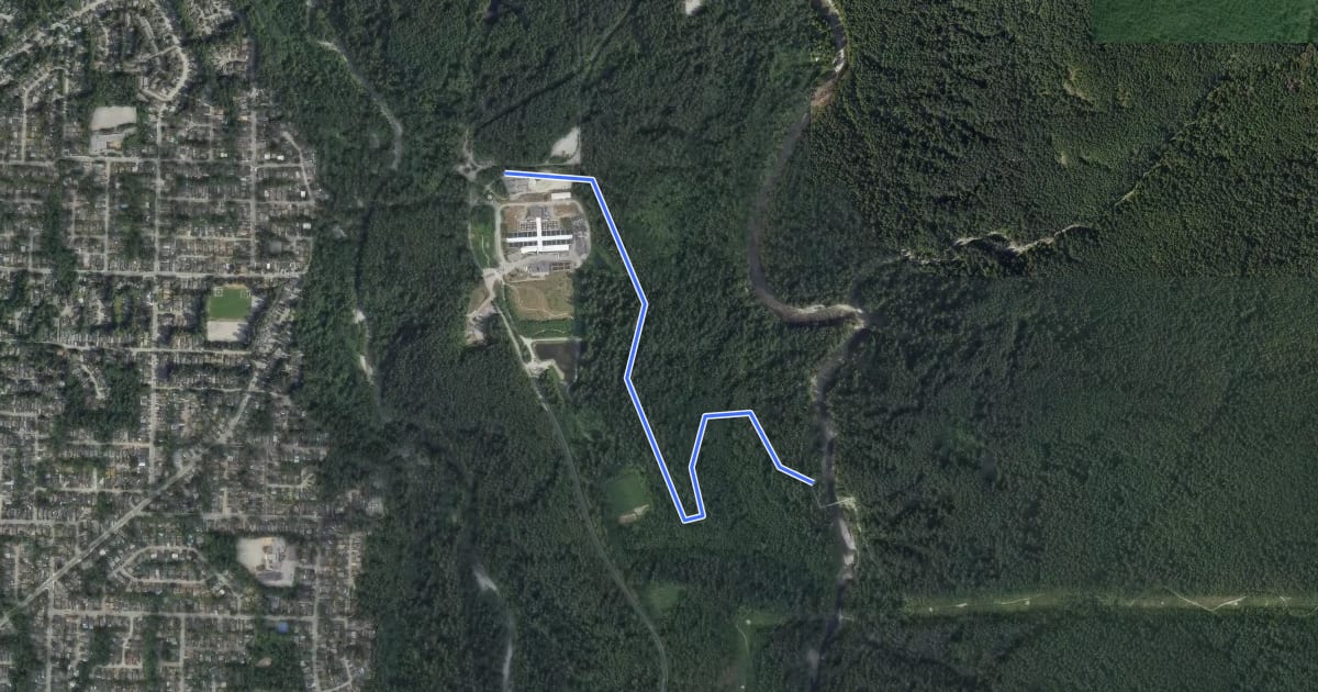 Маршрут Twin Bridges Trail на спутниковом снимке