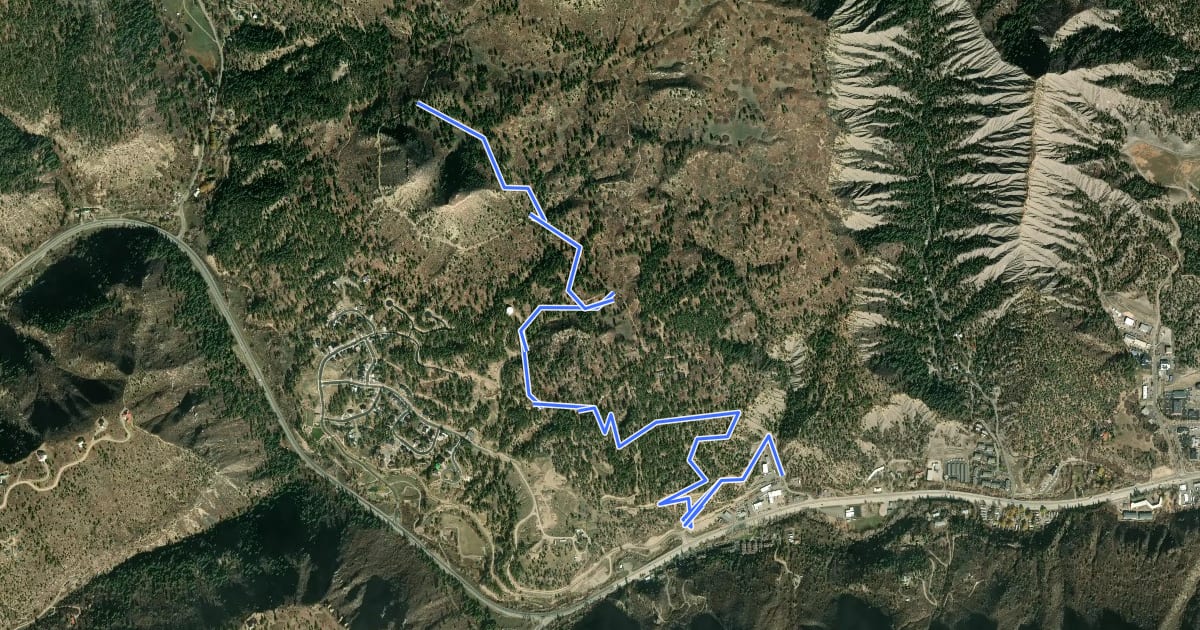 Маршрут Twin Buttes Trail на спутниковом снимке
