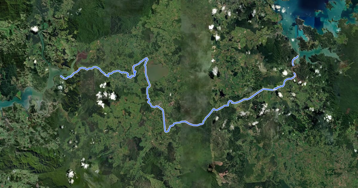 Маршрут Twin Coast Cycle Trail на спутниковом снимке