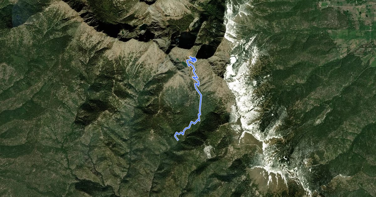 Маршрут Twin Lakes Trail на спутниковом снимке