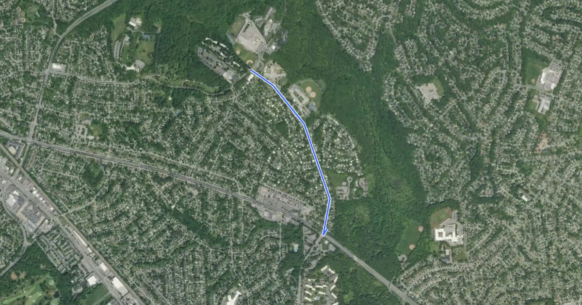 Маршрут Twinbrook Parkway на спутниковом снимке