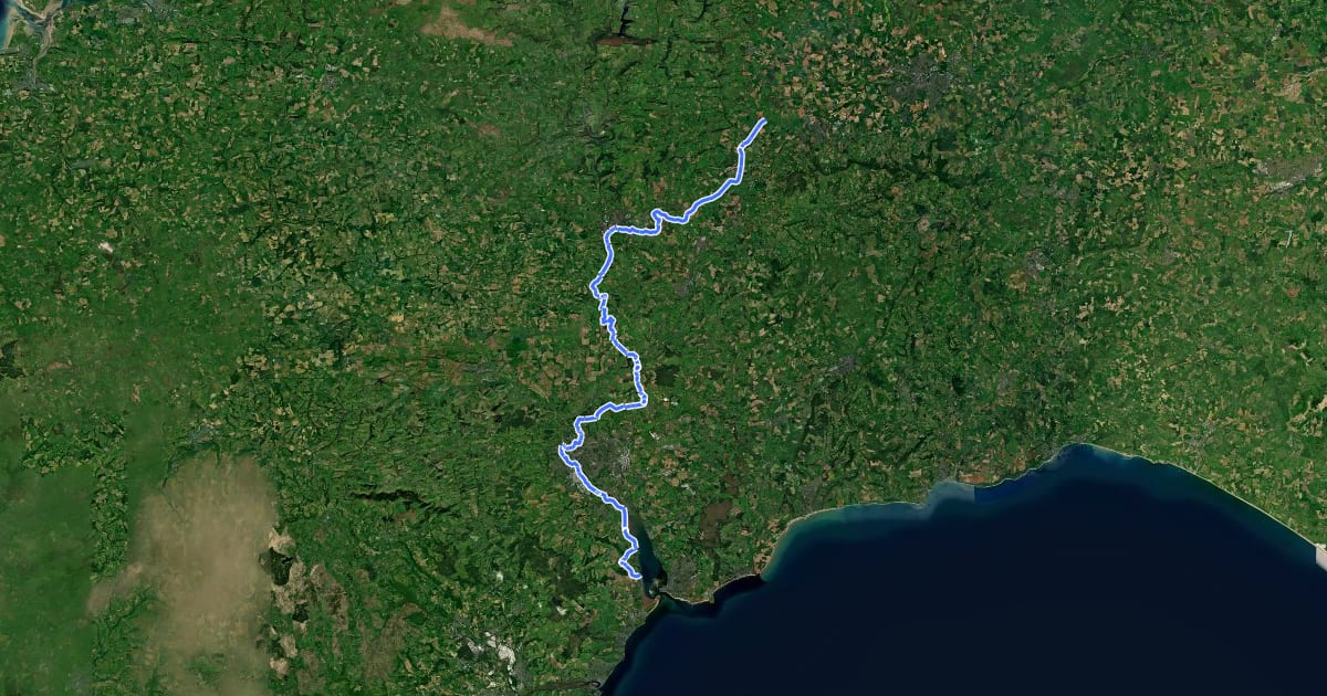 Маршрут Two Counties Way на спутниковом снимке