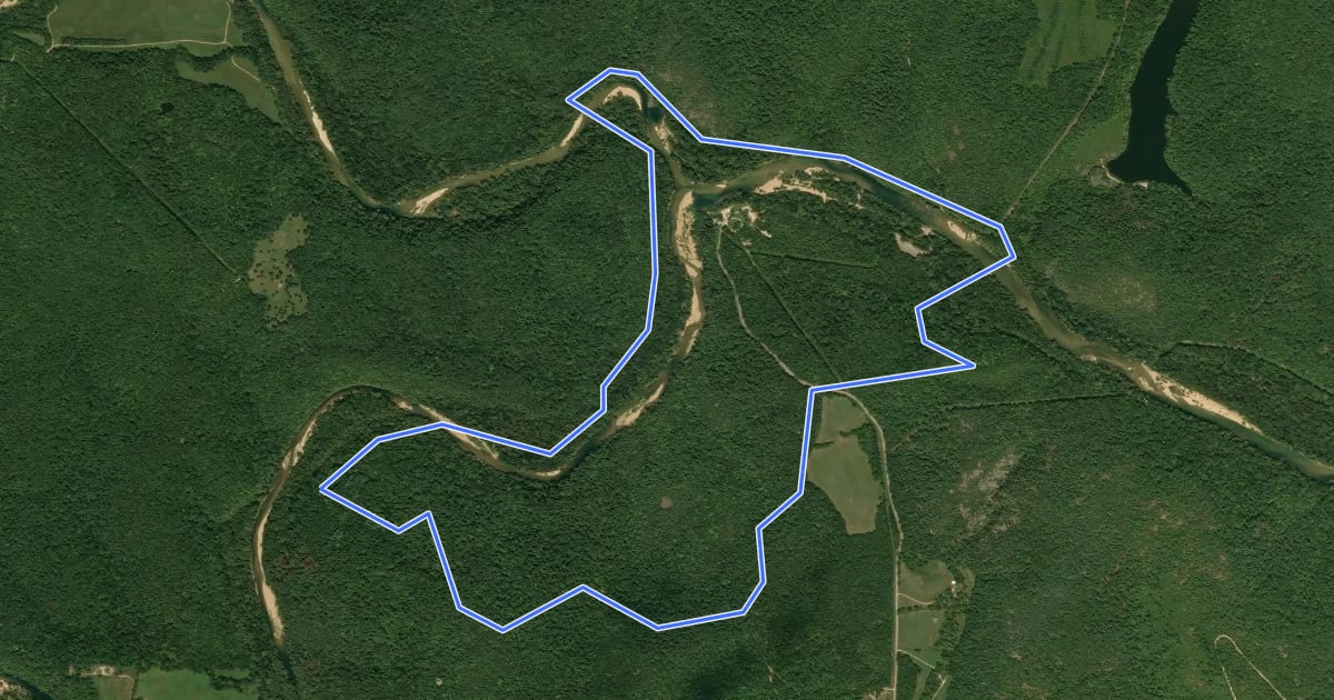 Маршрут Two Rivers Loop на спутниковом снимке