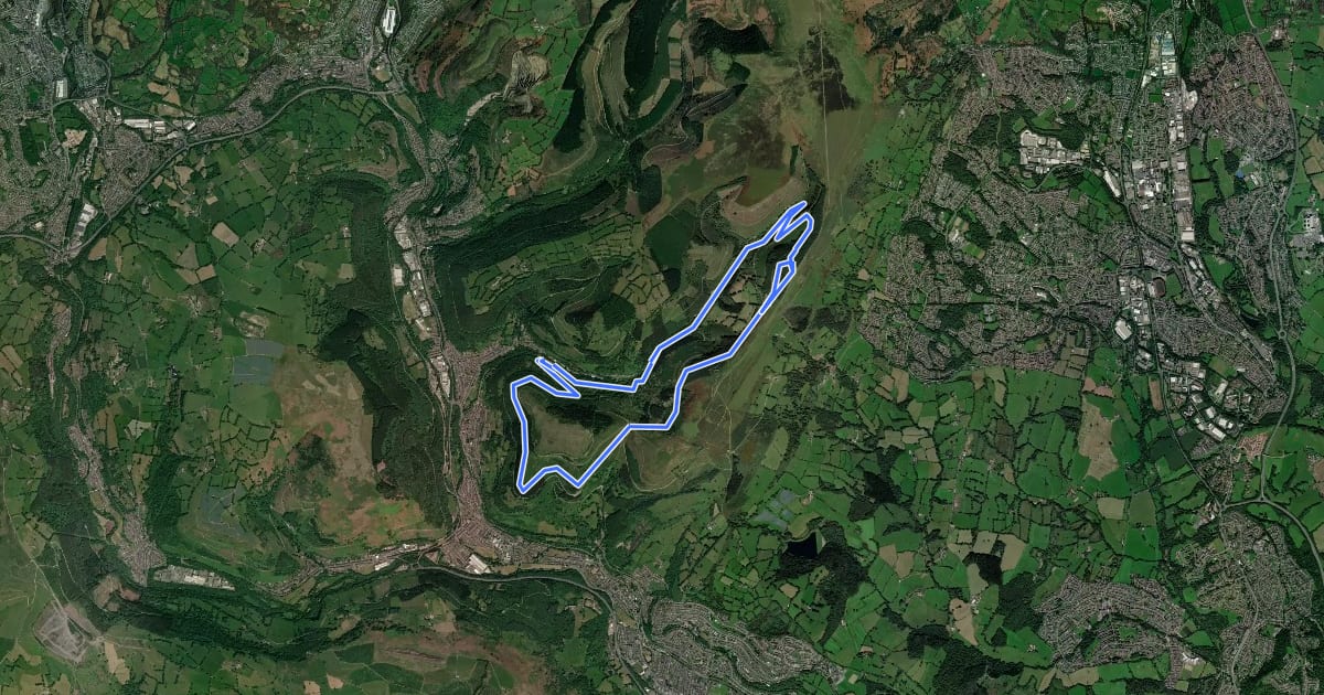 Маршрут Twrch Trail на спутниковом снимке