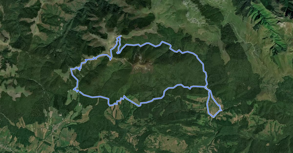 Маршрут Txangoa - Roncesvalles на спутниковом снимке