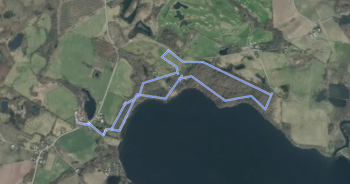 Маршрут Tystrup Sø Nord на спутниковом снимке