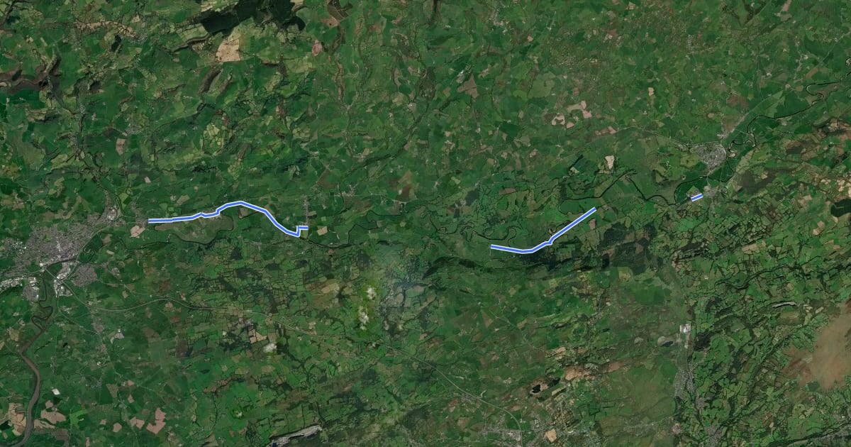 Маршрут Tywi Valley Path на спутниковом снимке