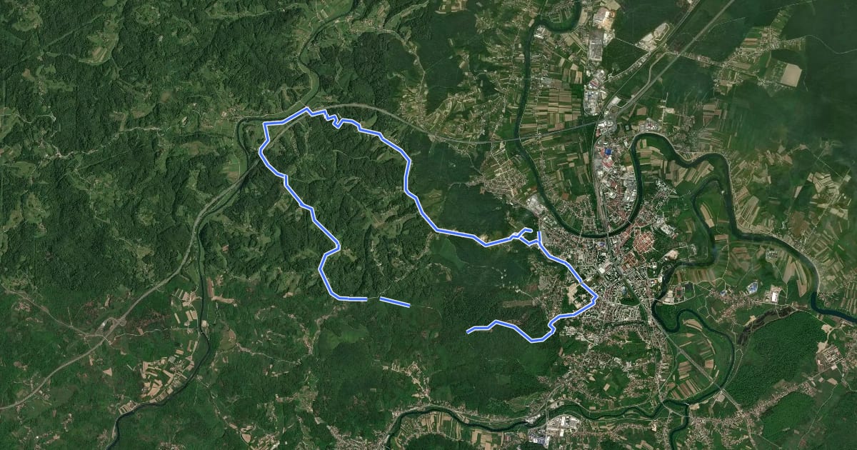 Маршрут TZKZ biciklistička ruta 1 на спутниковом снимке