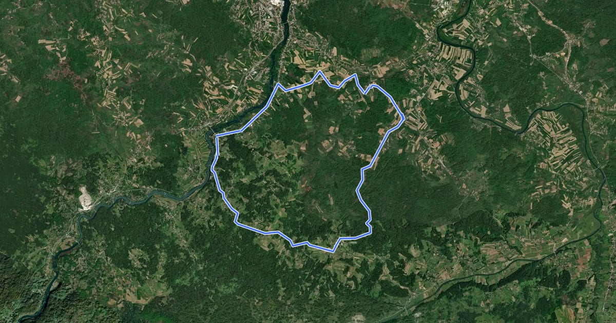 Маршрут TZKZ biciklistička ruta 4 на спутниковом снимке