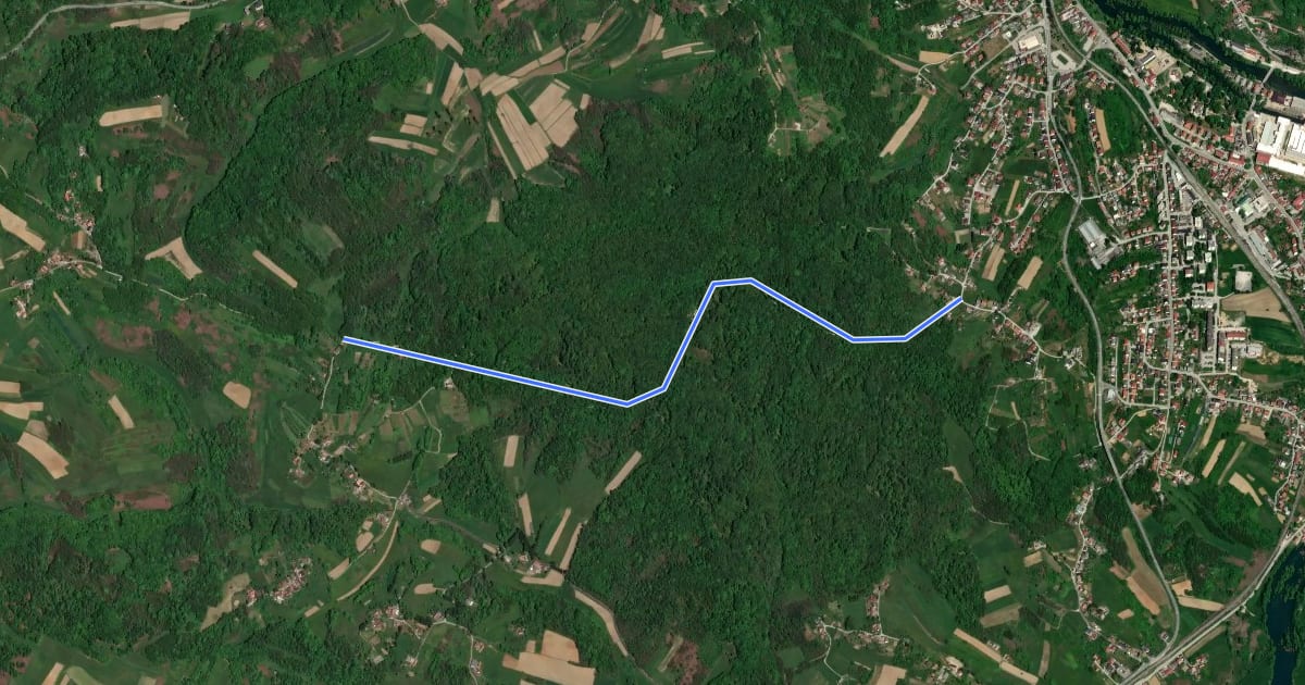 Маршрут TZKZ biciklistička ruta 6 на спутниковом снимке