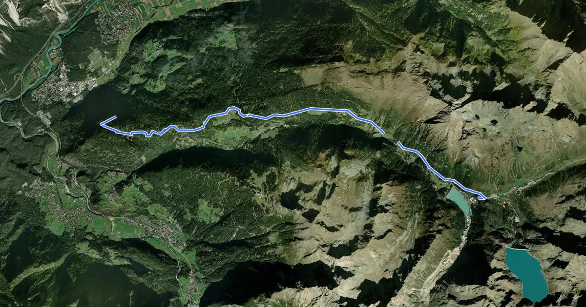 Маршрут Ötztal Trek Etappe 01 на спутниковом снимке