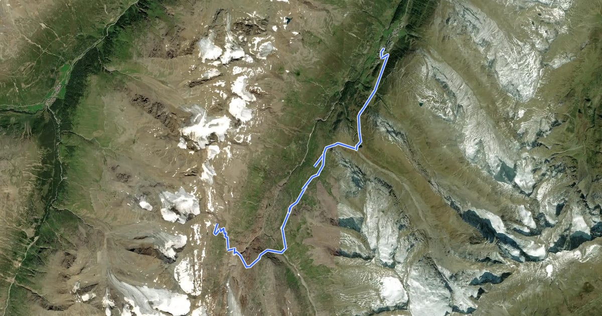 Маршрут Ötztal Trek Etappe 10 на спутниковом снимке