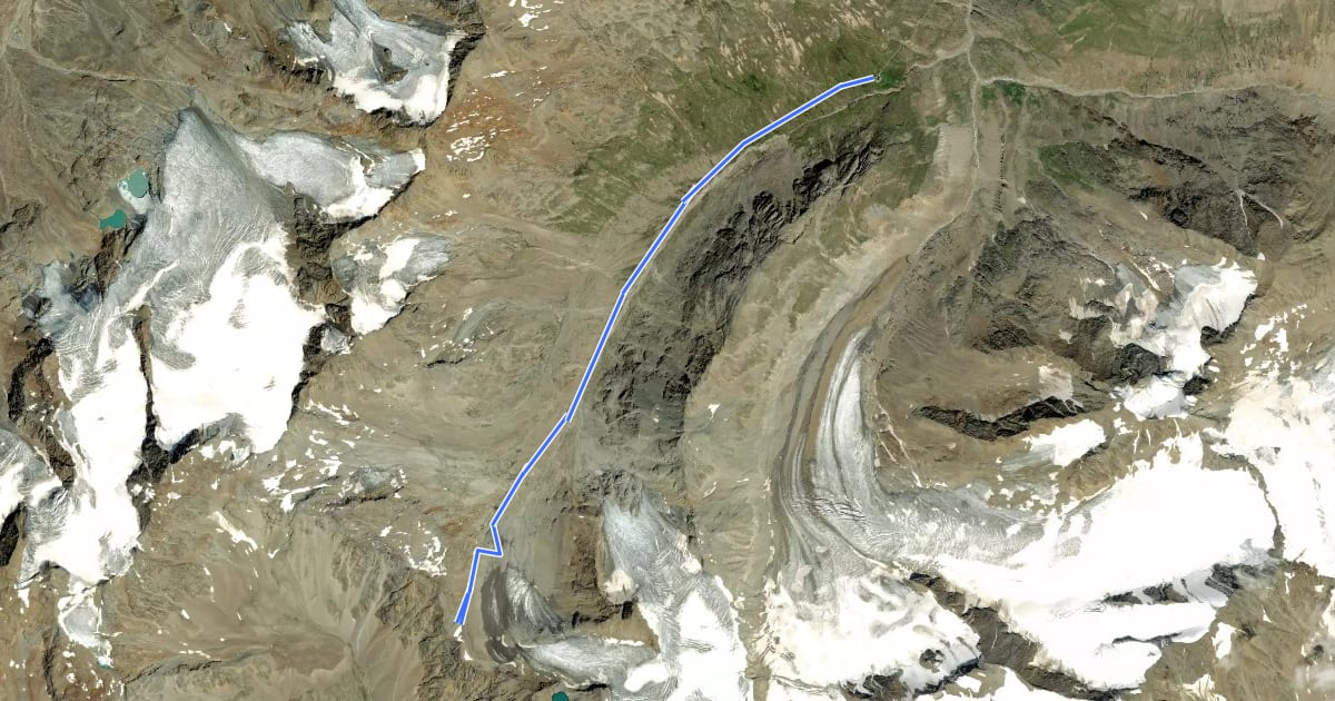 Маршрут Ötztal Trek Etappe 12 на спутниковом снимке