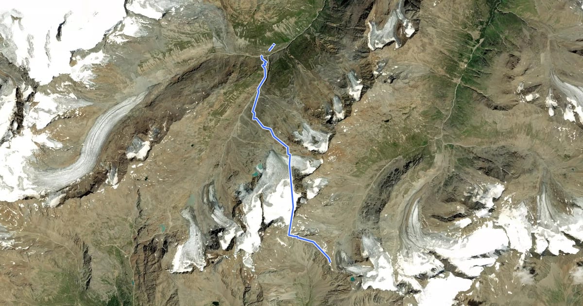 Маршрут Ötztal Trek Etappe 13 на спутниковом снимке