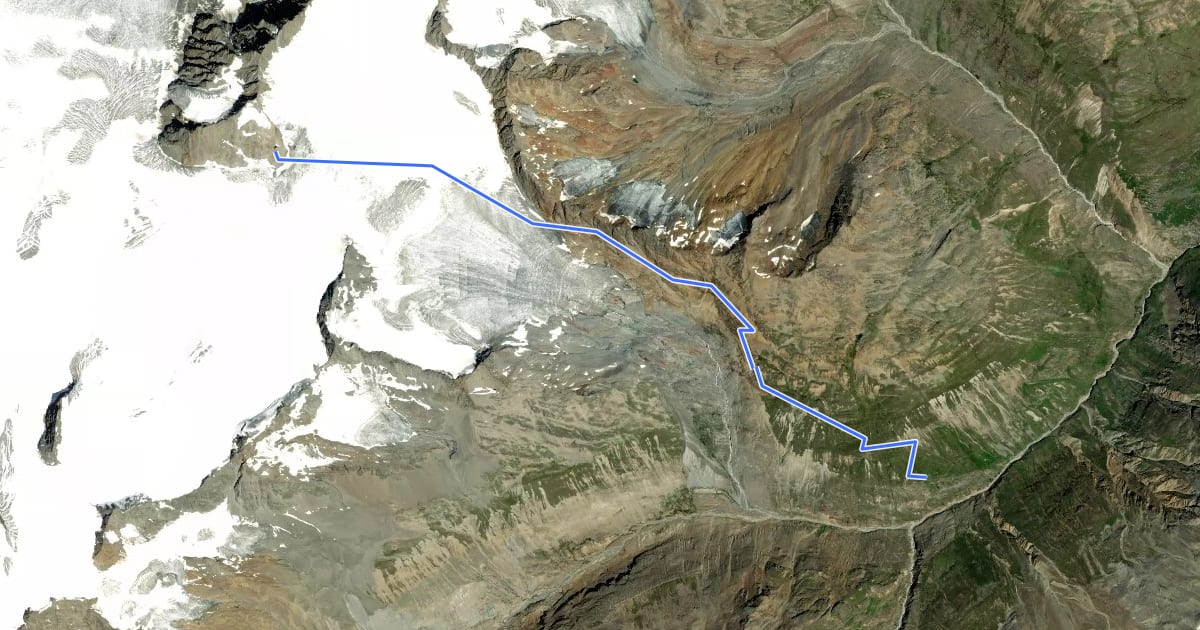Маршрут Ötztal Trek Etappe 14 на спутниковом снимке