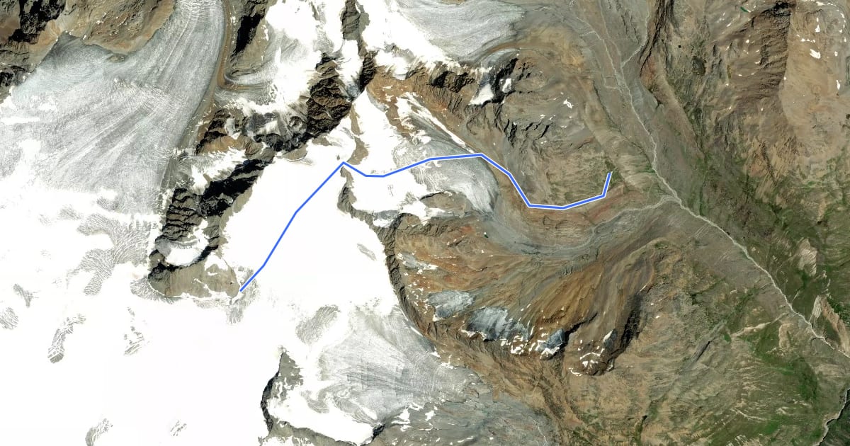 Маршрут Ötztal Trek Etappe 15 на спутниковом снимке