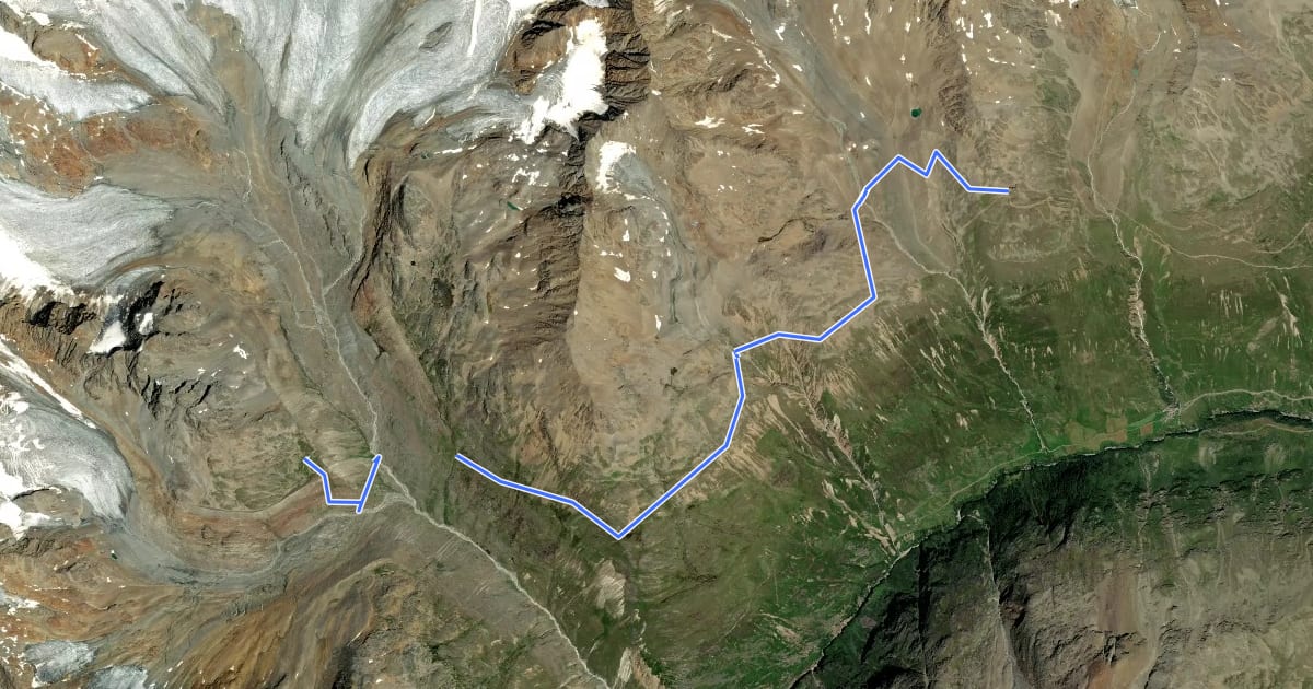 Маршрут Ötztal Trek Etappe 16 на спутниковом снимке