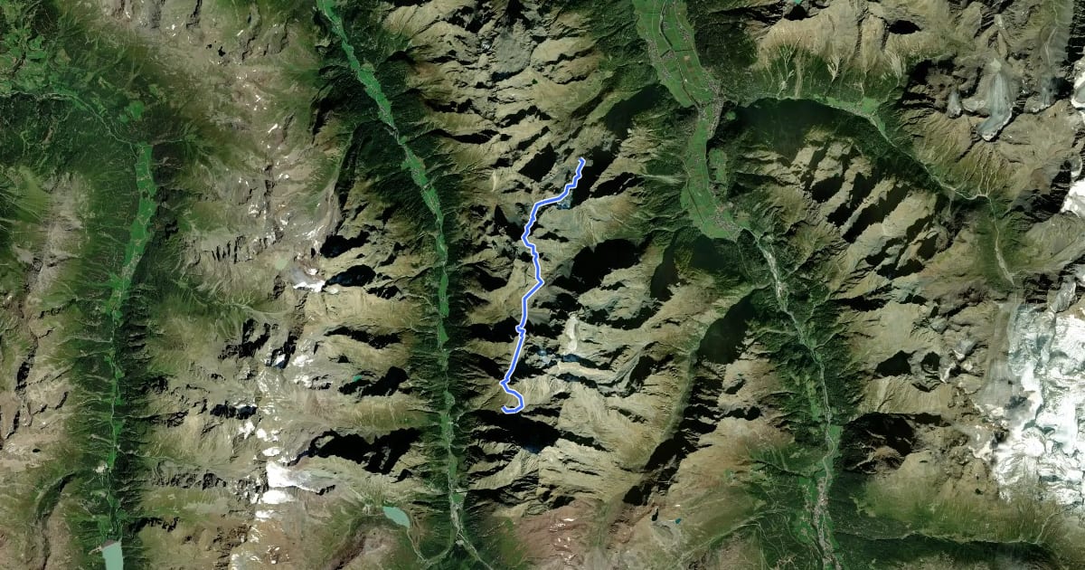 Маршрут Ötztal Trek Etappe 19 на спутниковом снимке