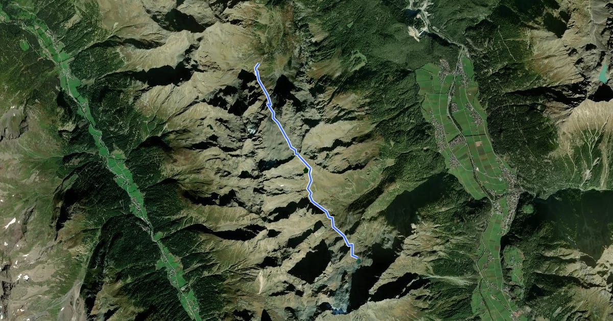 Маршрут Ötztal Trek Etappe 20 на спутниковом снимке
