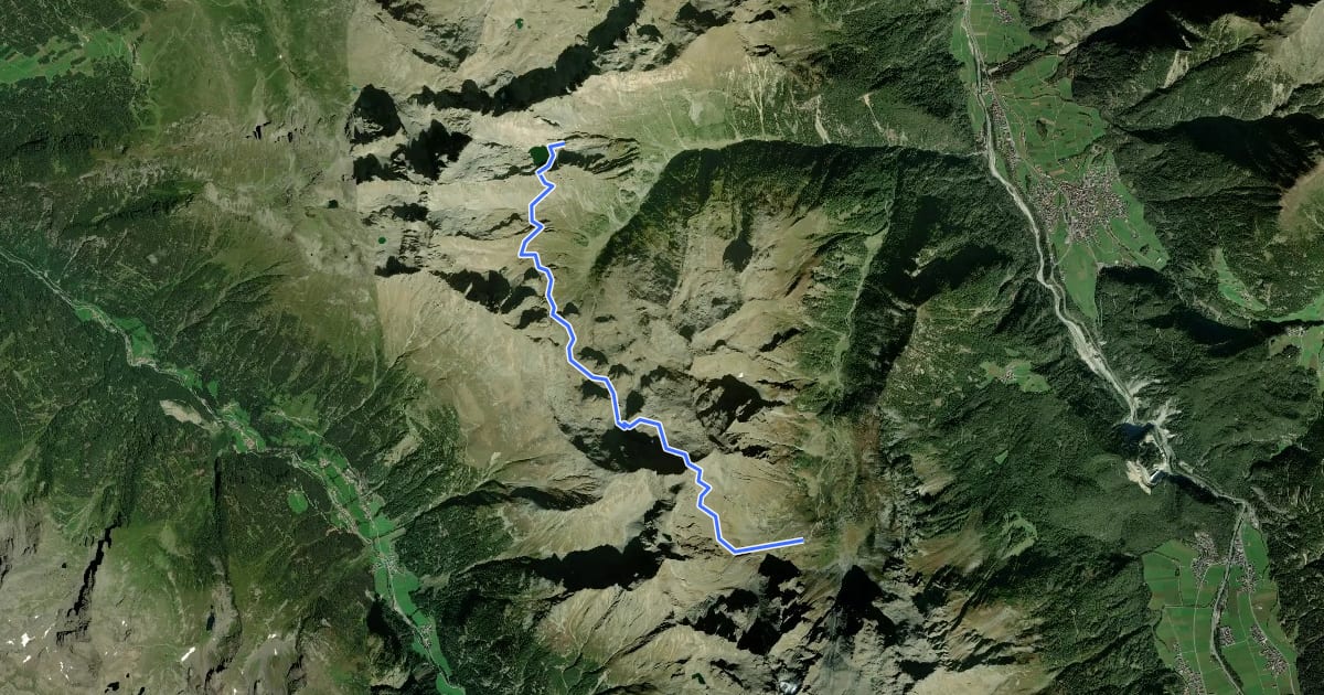 Маршрут Ötztal Trek Etappe 21 на спутниковом снимке