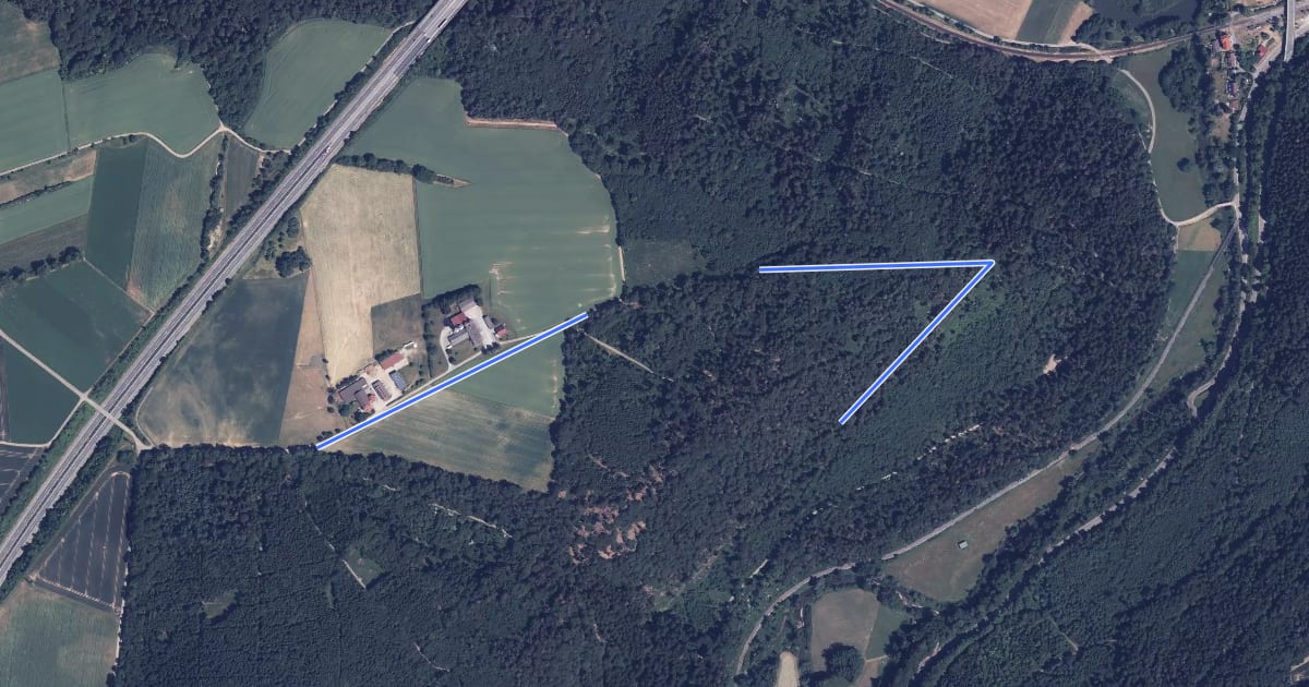 Маршрут Äußerer Alternativweg - Mühlen am Neckar - Weg-2 - Ahldorf - Eyach на спутниковом снимке