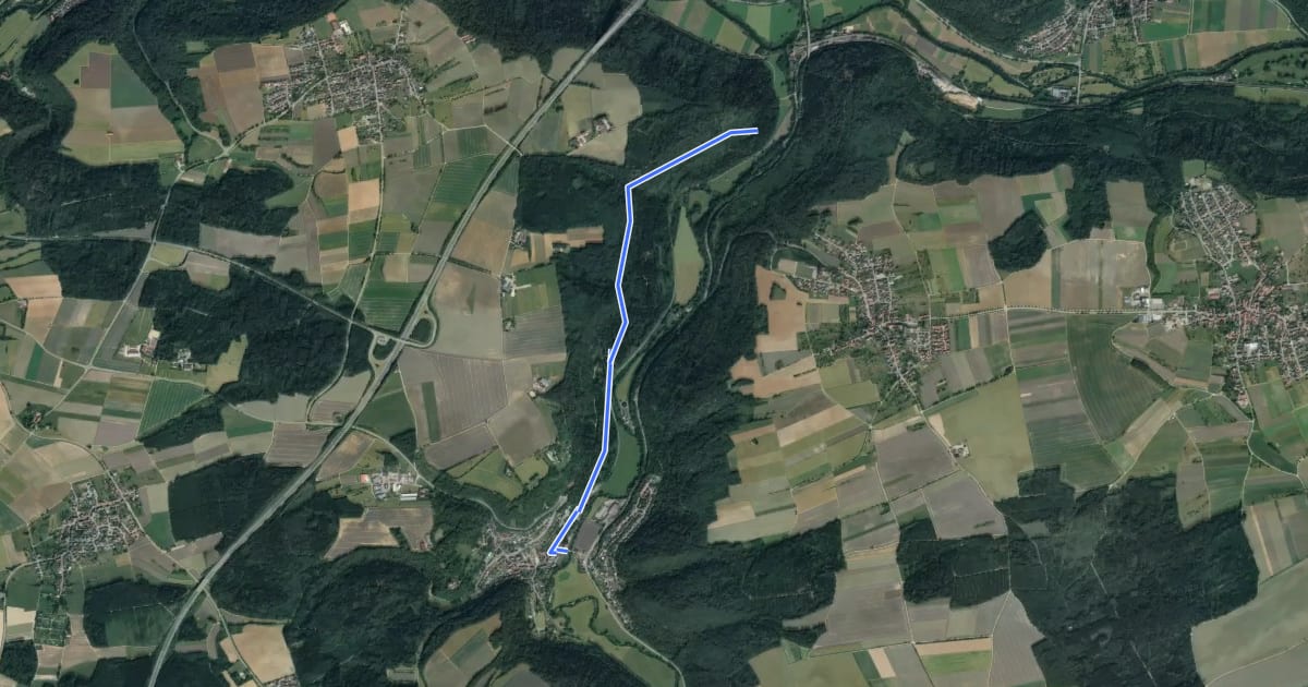 Маршрут Äußerer Hauptweg - Mühlen am Neckar - Weg-3 - Eyach - Mühringen на спутниковом снимке