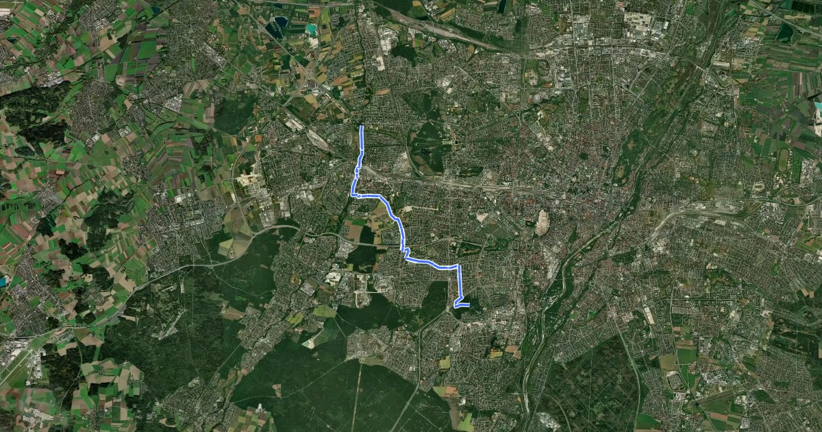 Маршрут Äußerer Radlring West на спутниковом снимке